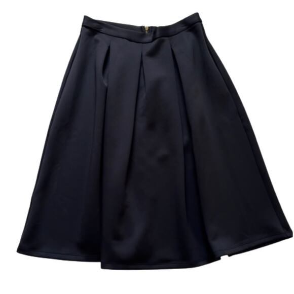 Chelsea & Theodore Skirt Black Inverted Pleat Scuba Midi Skirt Size 10 - Picture 11 of 11